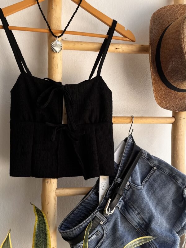 Top Chaleco Coco Negro